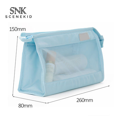 환경 친화적 프로모셔널 지퍼 투명 폴리에스터 메쉬 화장용 가방
